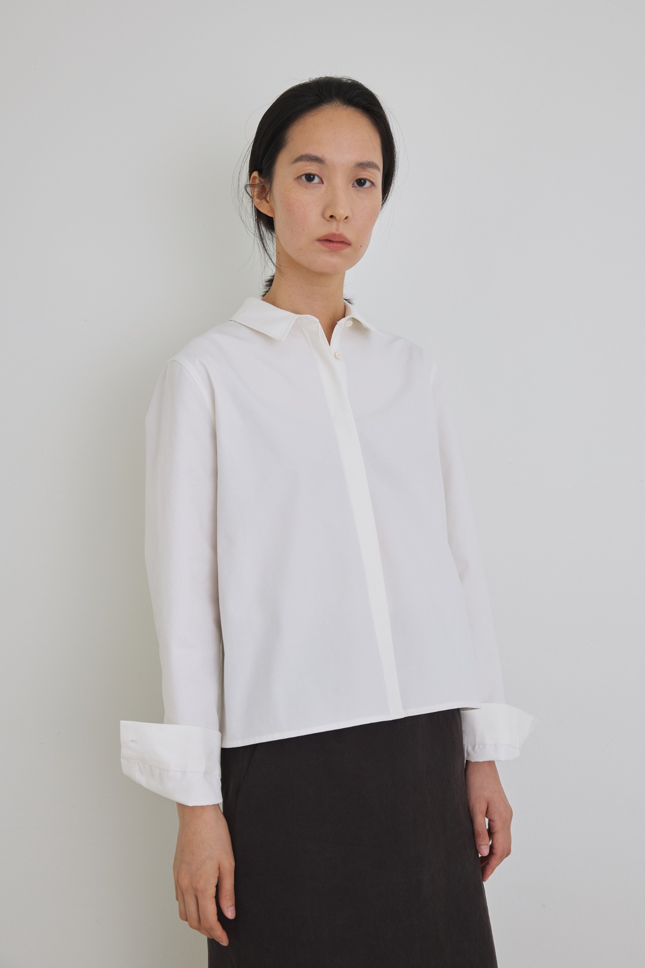 [ver.2022 Fall New] Signature cotton shirt soft white