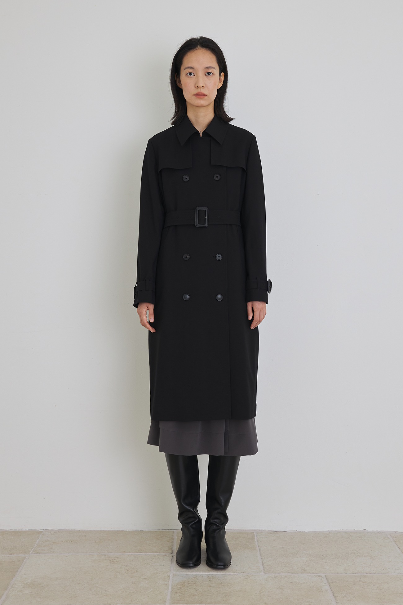 French black trench coat